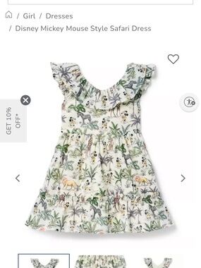 Janie and Jack size 8 girls disney Safari Print Ruffle Dress